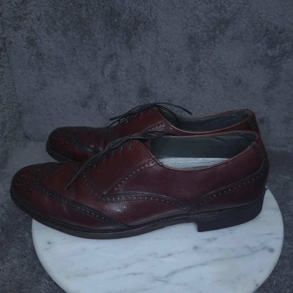 Dexter Brown Leather Wingtip Shoes Mens 9.5 Oxford Dress Lace Up Classic